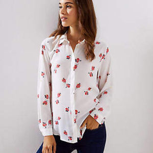 LOFT Floral Utility Blouse. Large